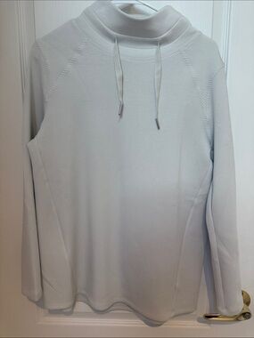 Spanx Air Essentials Light Gray Funnel Neck Pullover Top